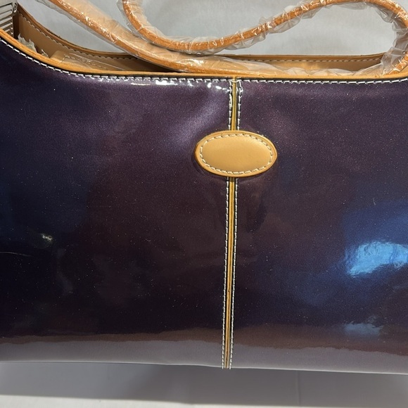 Tosca vintage handbag purple. NWT.  Purple, beige, shoulder bag, purse. - Picture 5 of 16